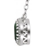 14K White Emerald May 18 Birthstone Necklace photo 2