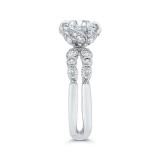 Shah Luxury 14K White Gold Bezel Set Round Diamond Split Shank Engagement Ring with Milgrain (Semi-Mount) photo 3