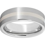 Serinium Pipe Cut Band with a 2mm Sterling Silver Inlay and Satin Finish photo