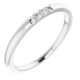 14K White .04 CTW Diamond Anniversary Band photo