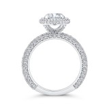 Shah Luxury 14K White Gold Round Diamond Halo Engagement Ring (Semi-Mount) photo 4