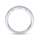 Gabriel & Co. 14k White Gold Victorian Curved Wedding Band photo 2