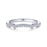 Gabriel & Co. 14k White Gold Victorian Curved Wedding Band photo