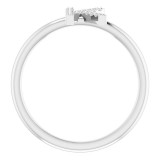 14K White .05 CTW Diamond Initial K Ring photo 2