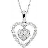 14K White 1/4 CTW Diamond Heart 18 Necklace photo