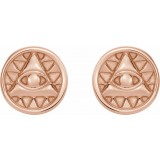 14K Rose Eye of Providence Earrings photo 2