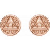 14K Rose Eye of Providence Earrings photo 2