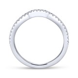 Gabriel & Co. 18k White Gold Contemporary Curved Wedding Band photo 2