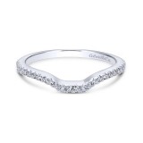 Gabriel & Co. 18k White Gold Contemporary Curved Wedding Band photo