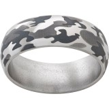 Titanium Domed Band with Camo Laser Engraving photo