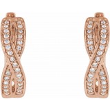 14K Rose 1/5 CTW Diamond Infinity-Inspired Hoop Earrings photo 2