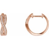 14K Rose 1/5 CTW Diamond Infinity-Inspired Hoop Earrings photo