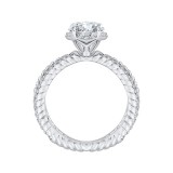 Shah Luxury 14K White Gold Round Diamond Engagement Ring with Crossover Shank (Semi-Mount) photo 4