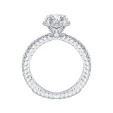 Shah Luxury 14K White Gold Round Diamond Engagement Ring with Crossover Shank (Semi-Mount) photo 4