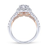 Gabriel & Co. 14k Two Tone Gold Blush Halo Engagement Ring photo 2