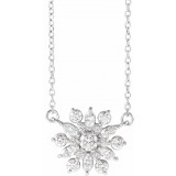 14K White 1/2 CTW Diamond Vintage-Inspired 16 Necklace photo