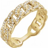 14K Yellow 1/4 CTW Diamond Stackable Chain Link Ring photo