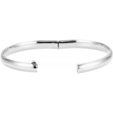 14K White 6.5 mm Hinged Bangle Bracelet photo 2