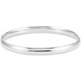 14K White 6.5 mm Hinged Bangle Bracelet photo