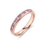 Camelot 14k Rose Gold Pink Sapphire and Diamond Wedding Band photo