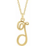 14K Yellow Script Initial T 16-18 Necklace photo
