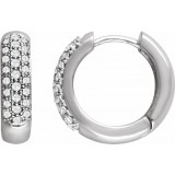 14K White 1/3 CTW Diamond Pavu00e9 Hoop Earrings photo