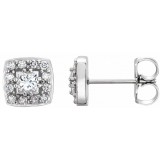 14K White 1/2 CTW Diamond Earrings photo