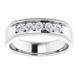 14K White 1/2 CTW Diamond Men's Ring photo 3