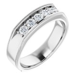 14K White 1/2 CTW Diamond Men's Ring photo