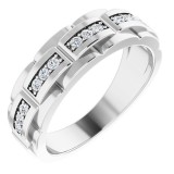 14K White 1/4 CTW Diamond Pattern Ring photo