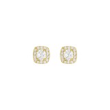 Henri Daussi 14k Yellow Gold Diamond Stud Earrings photo