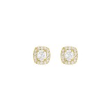 Henri Daussi 14k Yellow Gold Diamond Stud Earrings photo