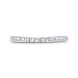 Shah Luxury 14K White Gold Round Half Run Diamond Wedding Band photo