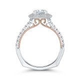 Shah Luxury 14K Two-Tone Gold Round Diamond Halo Engagement Ring with Euro Shank (Semi-Mount) photo 4