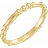 14K Yellow Stackable Bead Ring photo 3