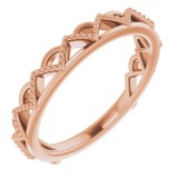 14K Rose Stackable Crown Ring photo