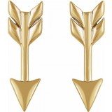14K Yellow Arrow Earrings photo 2