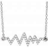 14K White 1/6 CTW Diamond Heartbeat 16-18 Necklace photo