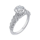 Shah Luxury 14K White Gold Round Diamond Engagement Ring (Semi-Mount) photo 2
