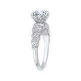 Shah Luxury 14K White Gold Round Diamond Engagement Ring (Semi-Mount) photo 3