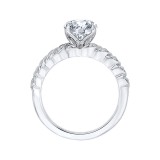 Shah Luxury 14K White Gold Round Diamond Engagement Ring (Semi-Mount) photo 4