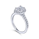 Gabriel & Co. 14k White Gold Contemporary Halo Engagement Ring photo 3