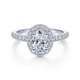 Gabriel & Co. 14k White Gold Contemporary Halo Engagement Ring photo