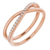 14K Rose 1/8 CTW Diamond Criss-Cross Ring photo