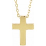 14K Yellow Petite Cross 16-18 Necklace photo