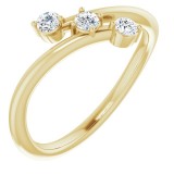 14K Yellow 1/5 CTW Diamond Three-Stone Bypass Ring photo