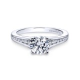 Gabriel & Co. 14k White Gold Contemporary Straight Engagement Ring photo