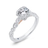 Shah Luxury 14K Two-Tone Gold Diamond Engagement Ring (Semi-Mount) photo 2