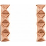 14K Rose Pyramid Bar Earrings photo 2