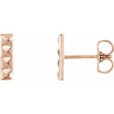 14K Rose Pyramid Bar Earrings photo